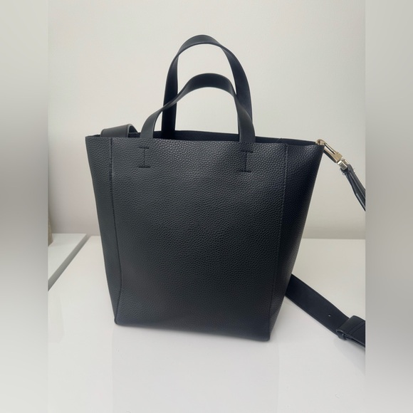 Love & Lore Black Vegan Leather Crossbody Tote Bag - Picture 4 of 6